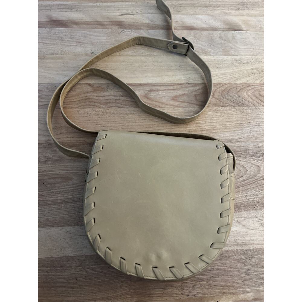 Musa Leather Purse Brazil Tan Nude Shoulder Crossbody Bag Boho Festival Stitch